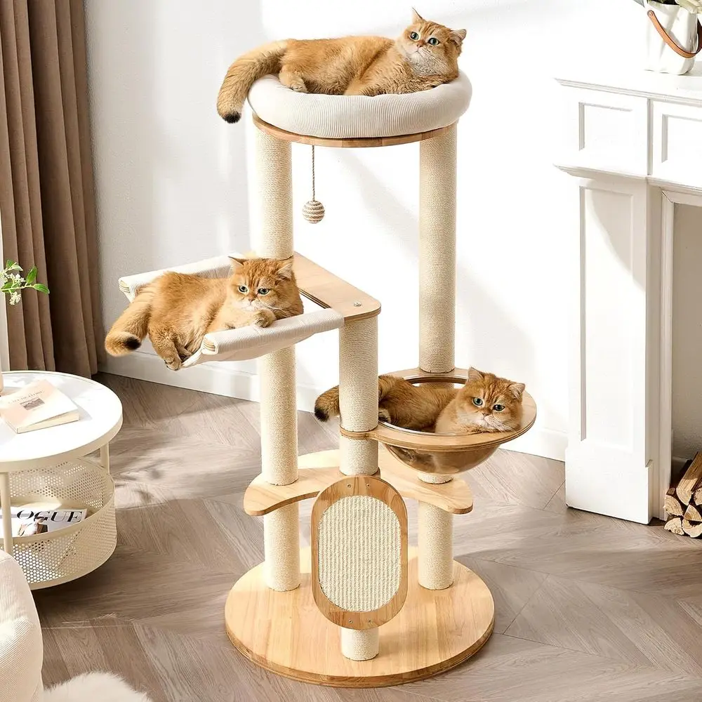 Cat Scratching Post - 49 Tall Wooden Cat Tree with