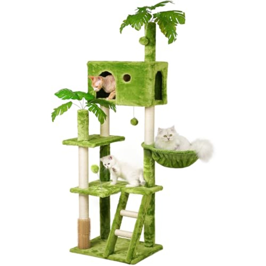 Cat Scratching Post - in Tall Cat Tree with Leaves