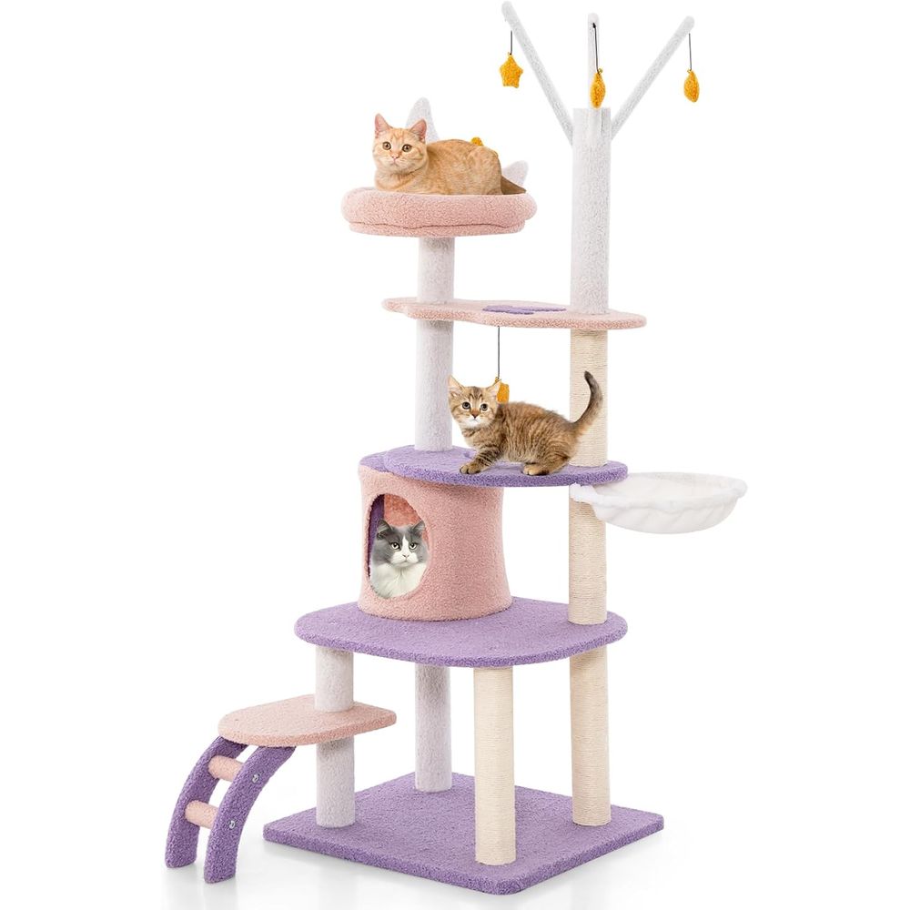 Cat Scratching Post - 62-Inch Multi-Level Cat Tower with Condo,