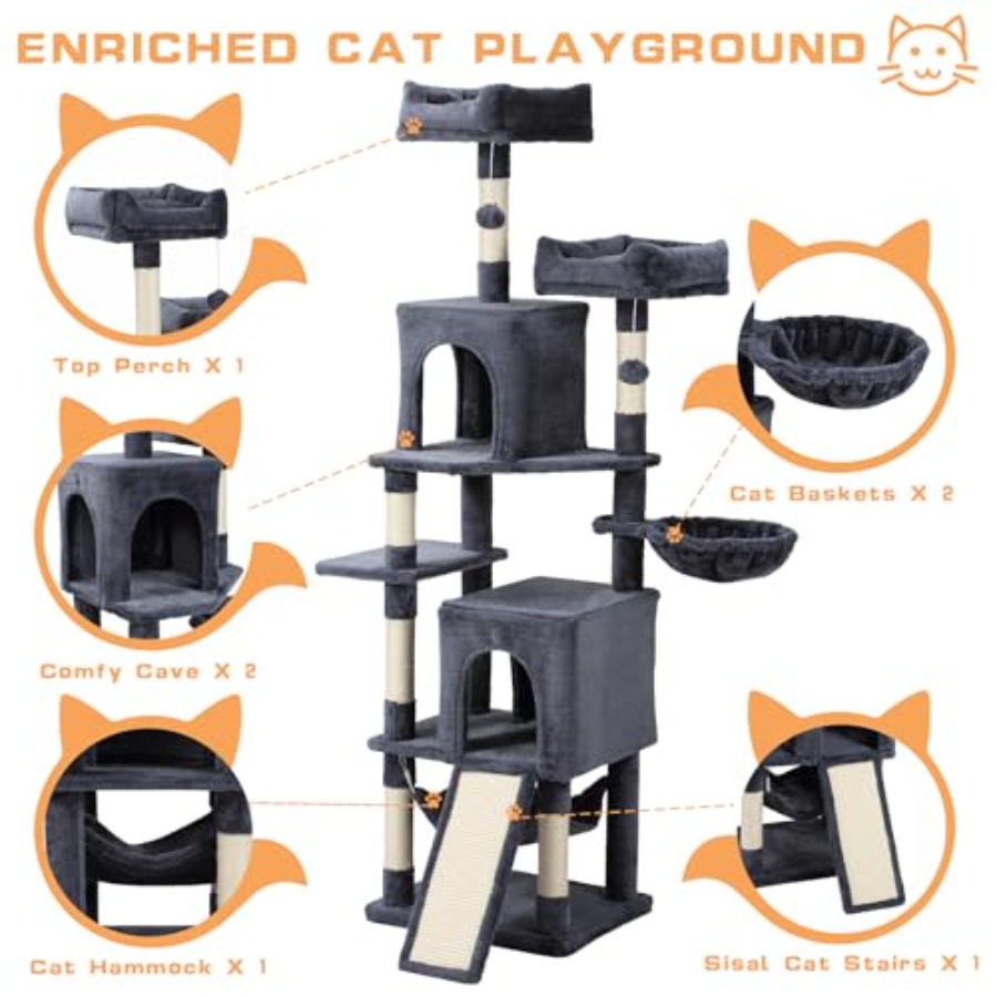 Cat Tree 70-Inch Cat Tree Towe - Cat Scratching Post incelemesi ve fiyatı