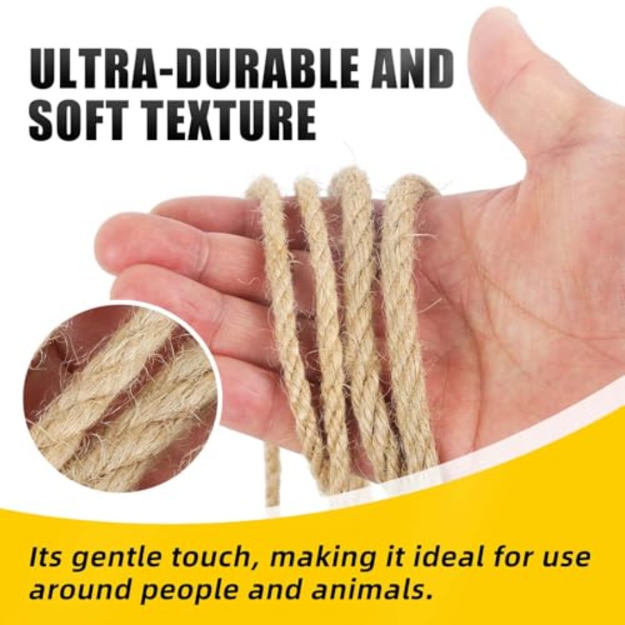 Natural Jute Twine 8MM x 50FT  - Cat Scratching Post incelemesi ve fiyatı