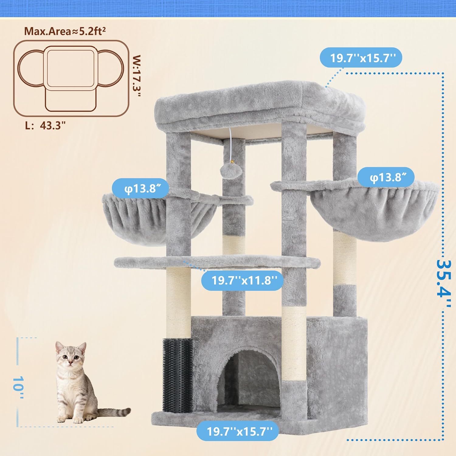 Extra Large Cat Tree Tower wit - Cat Scratching Post incelemesi ve fiyatı