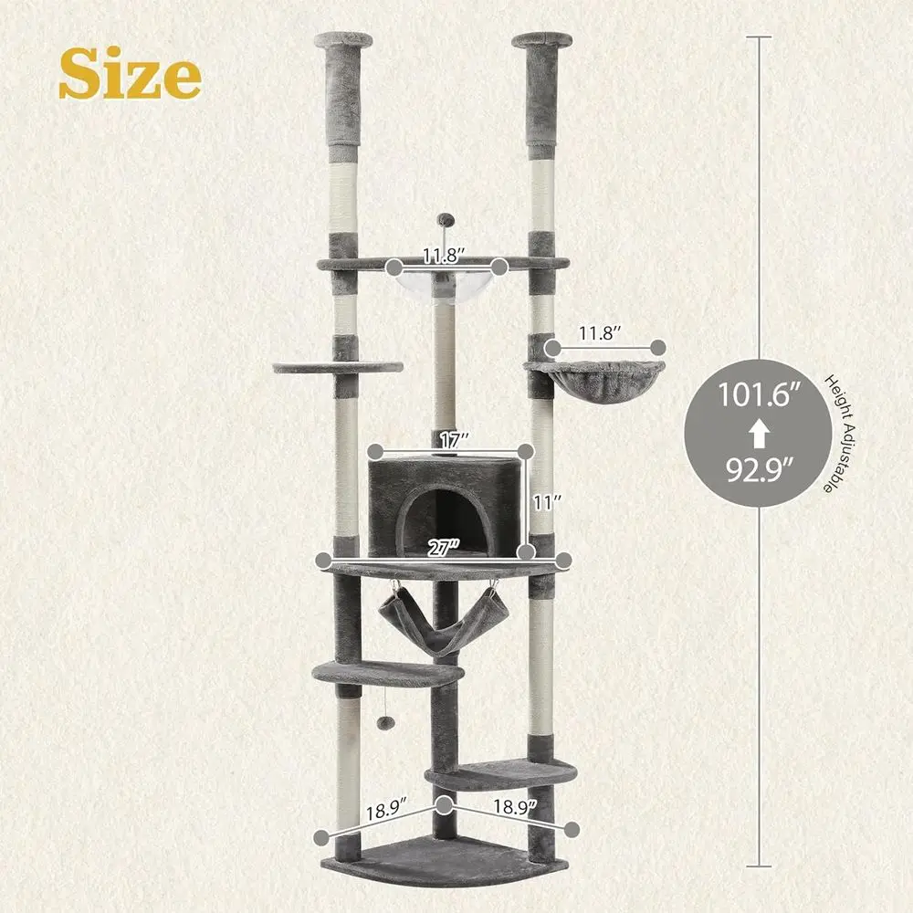 Adjustable Height Cat Tower: S - Cat Scratching Post incelemesi ve fiyatı