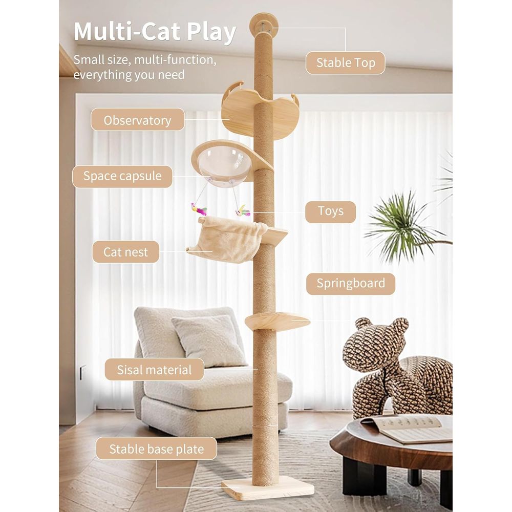loor-to-Ceiling Cat Tree with  - Cat Scratching Post incelemesi ve fiyatı