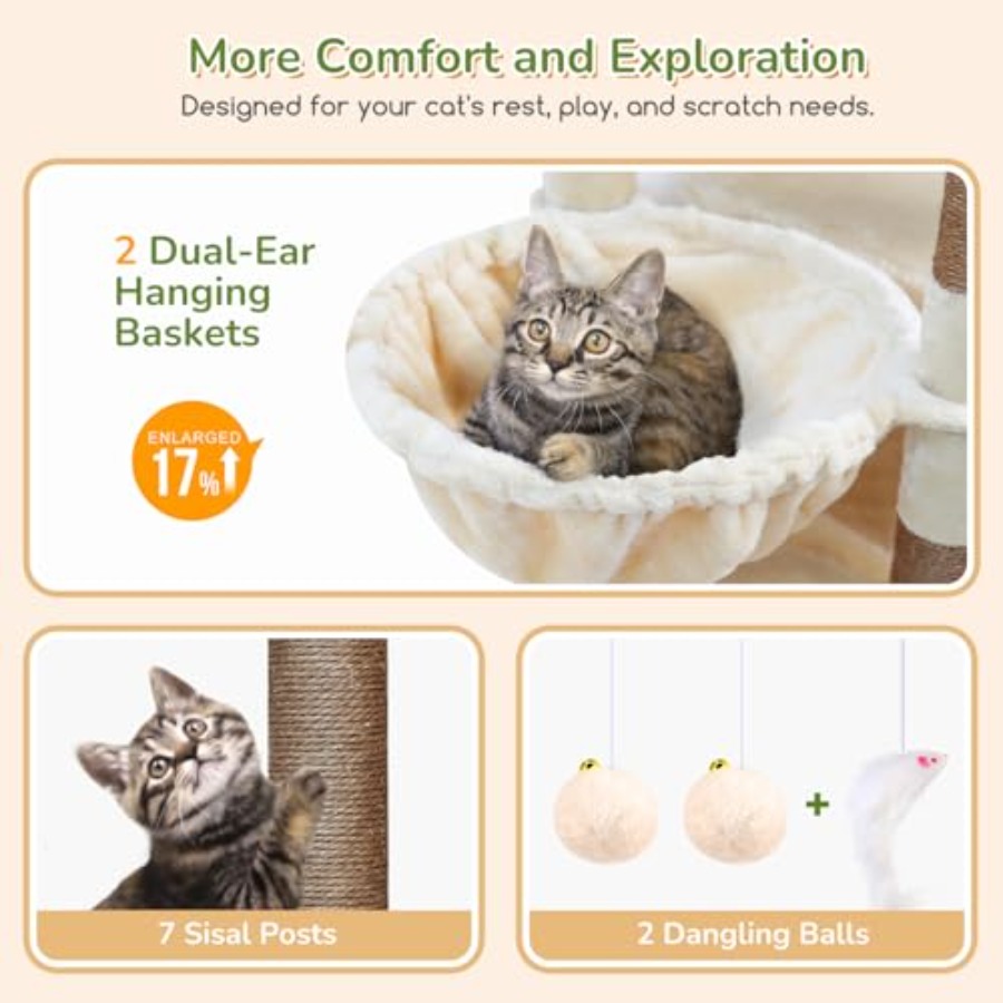 Heavy Duty Cat Tree 74in Sturd - Cat Scratching Post incelemesi ve fiyatı