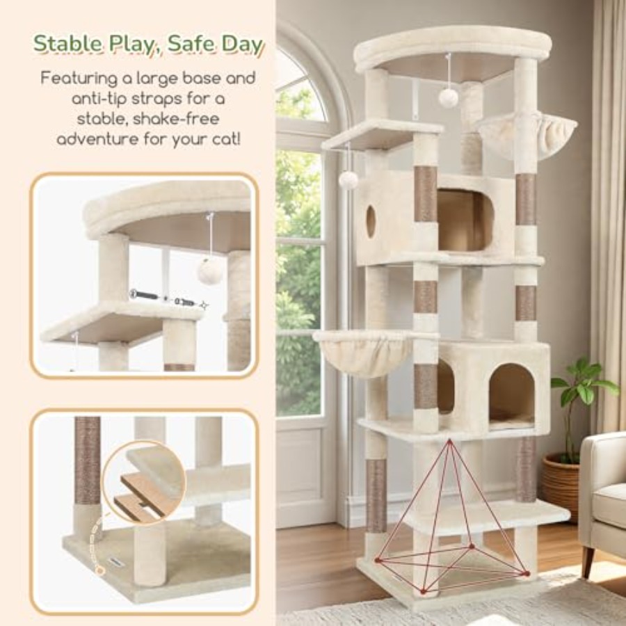 Heavy Duty Cat Tree 74in Sturd - Cat Scratching Post incelemesi ve fiyatı