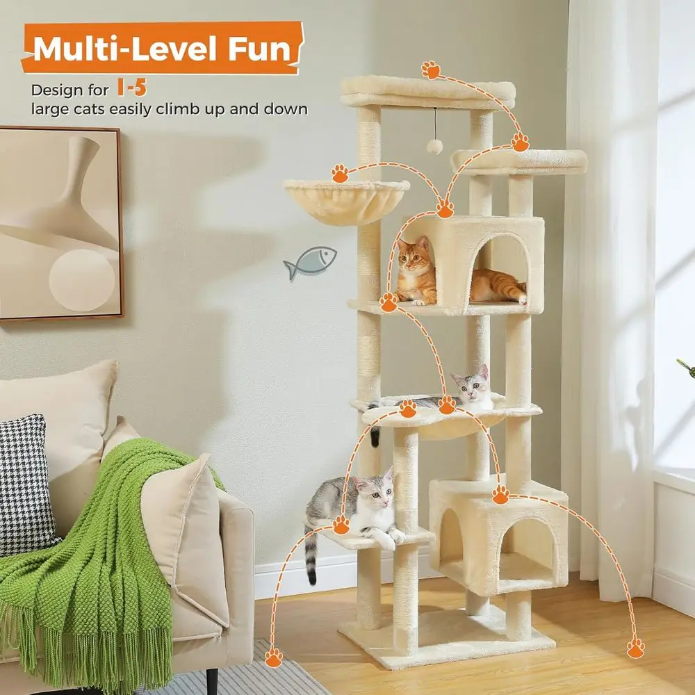 69 Large Cat Tree with Hammock - Cat Scratching Post incelemesi ve fiyatı
