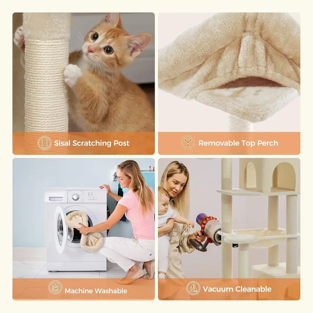 69 Large Cat Tree with Hammock - Cat Scratching Post incelemesi ve fiyatı