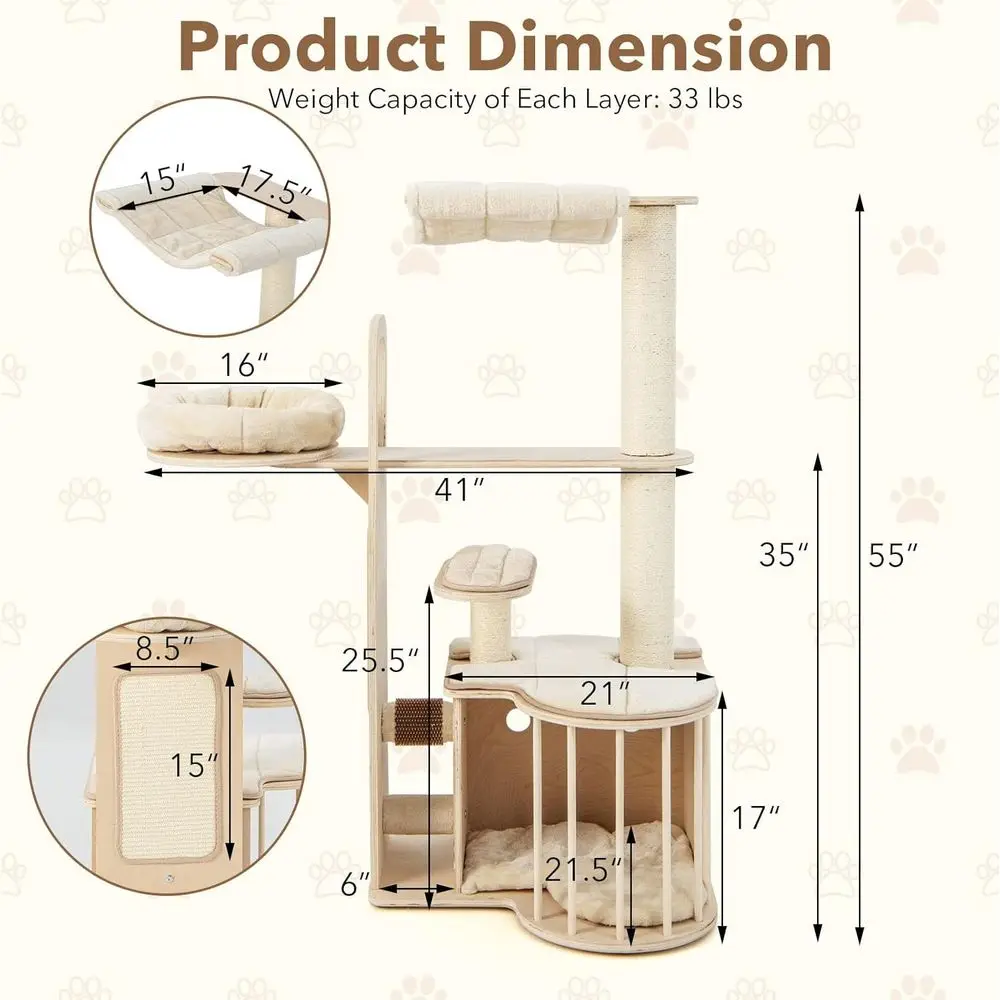 55 Multi-Level Cat Tower with  - Cat Scratching Post incelemesi ve fiyatı