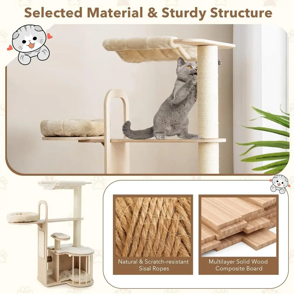 55 Multi-Level Cat Tower with  - Cat Scratching Post incelemesi ve fiyatı
