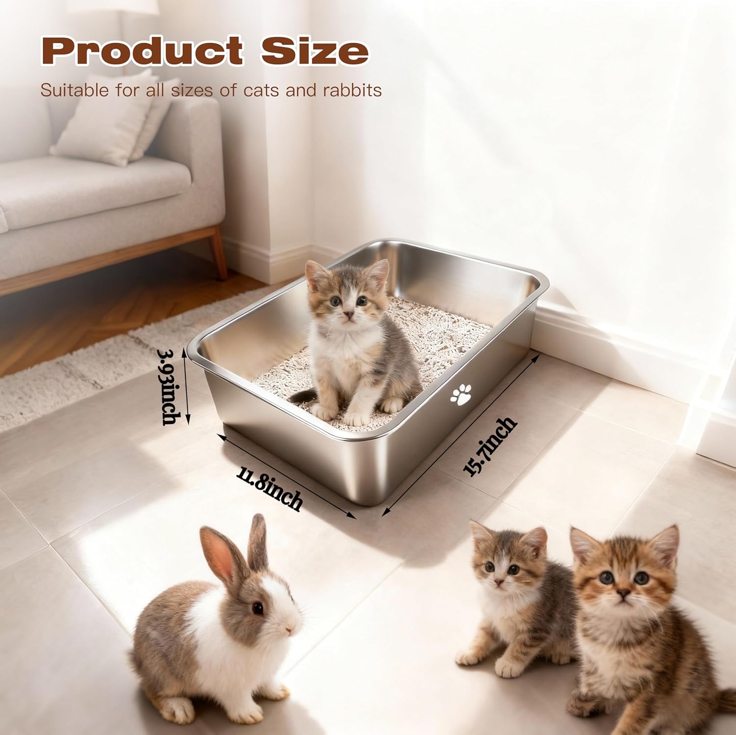 Stainless Steel Cat Litter Box - Pet X Supplies & Tack incelemesi ve fiyatı