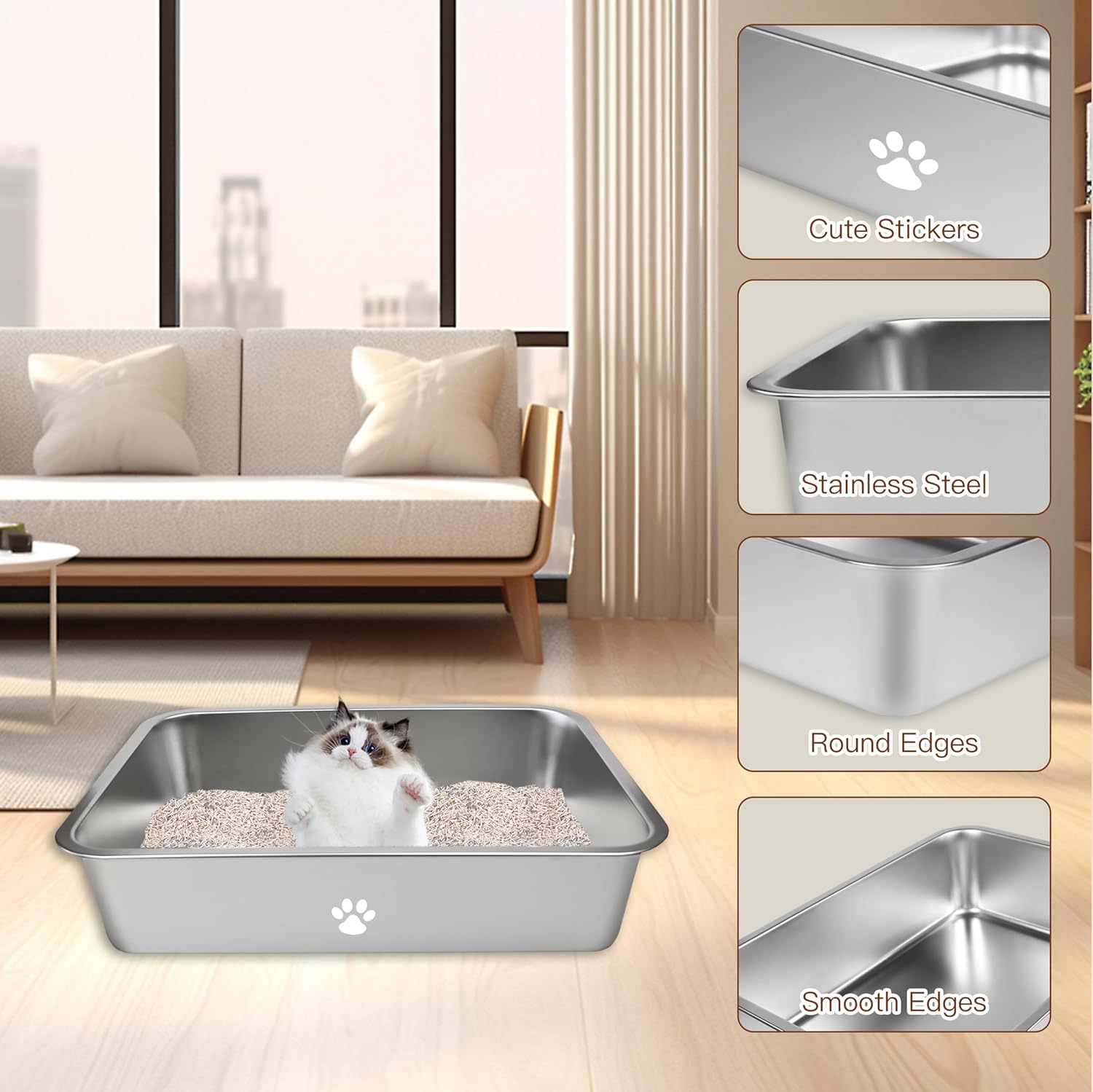 Stainless Steel Cat Litter Box - Pet X Supplies & Tack incelemesi ve fiyatı