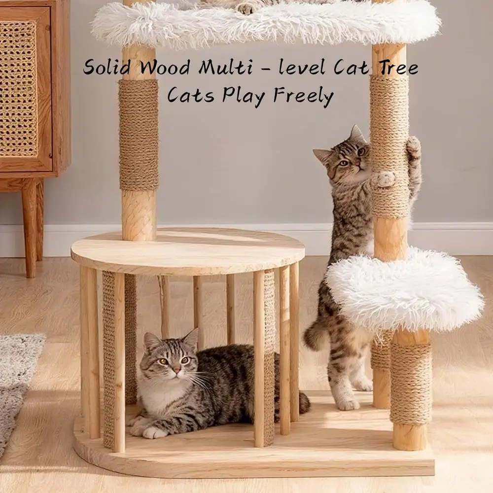 Natural Wooden Cat Tower with  - Cat Scratching Post incelemesi ve fiyatı