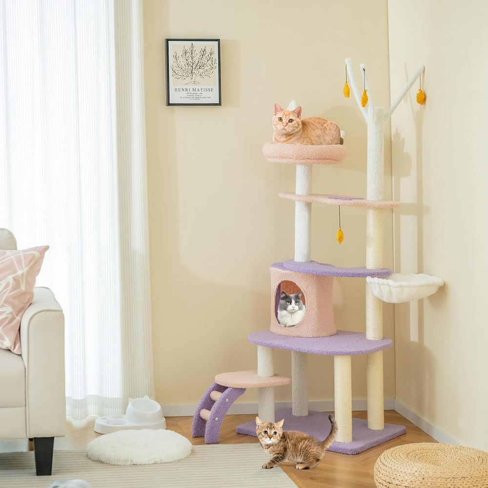 62-Inch Multi-Level Cat Tower  - Cat Scratching Post incelemesi ve fiyatı