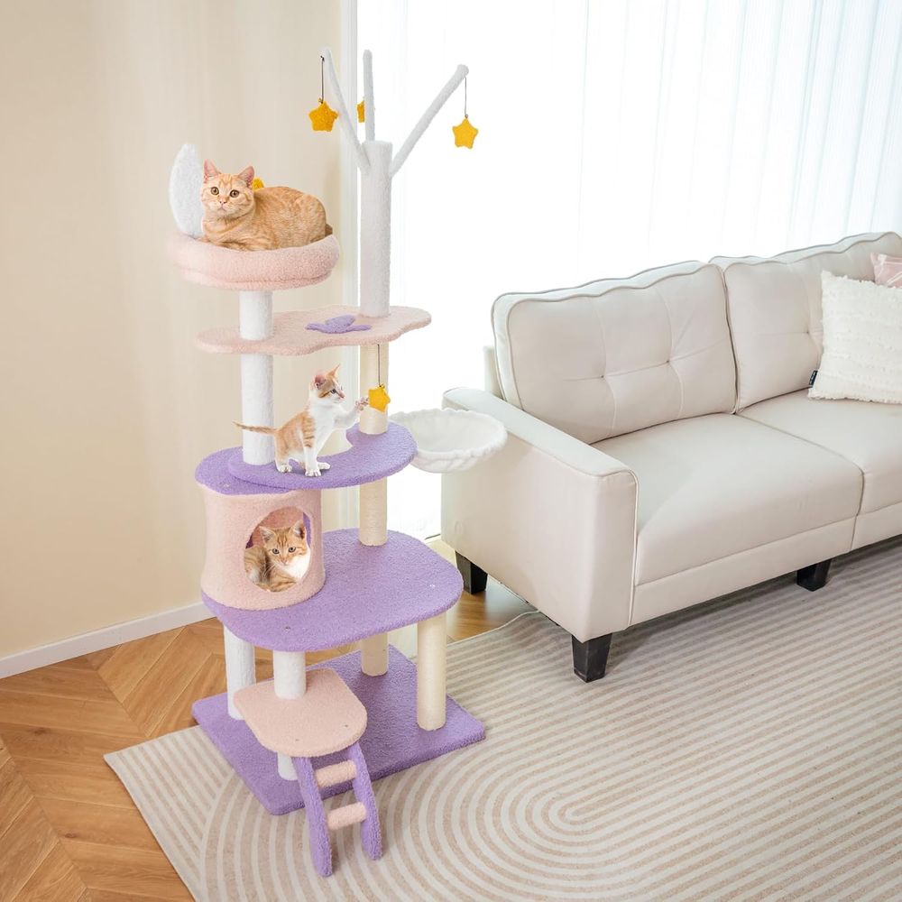 62-Inch Multi-Level Cat Tower  - Cat Scratching Post incelemesi ve fiyatı