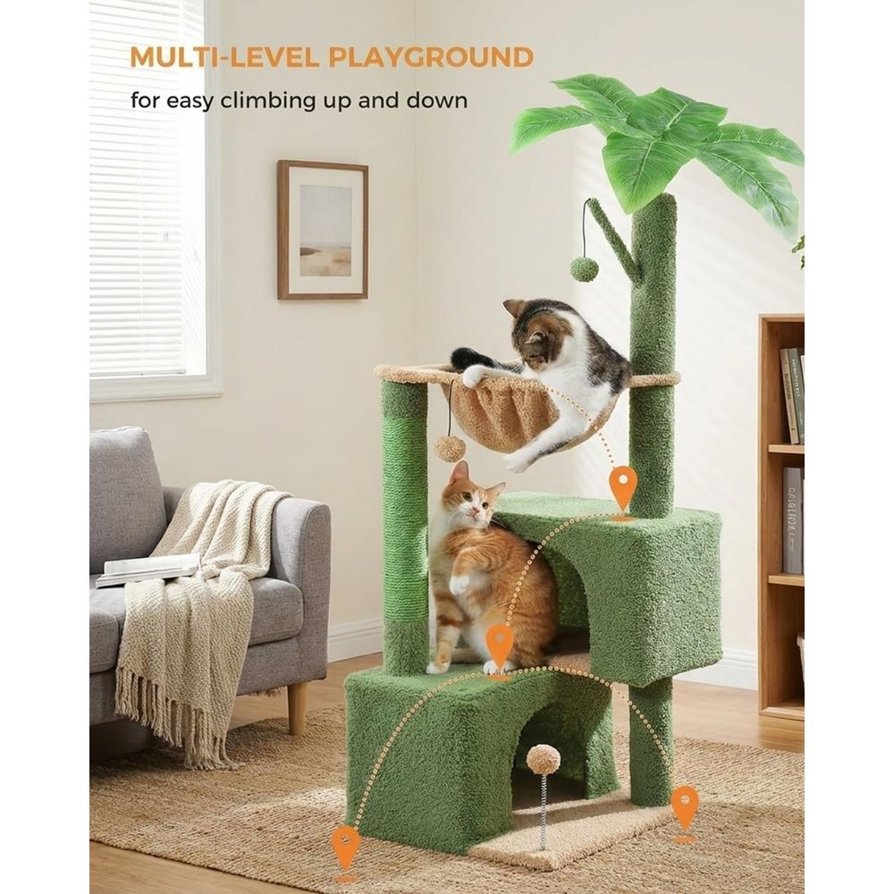 45 Green Cat Tower with 2 Cond - Cat Scratching Post incelemesi ve fiyatı
